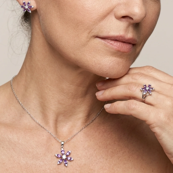 Amethyst Bloom Jewelry Set