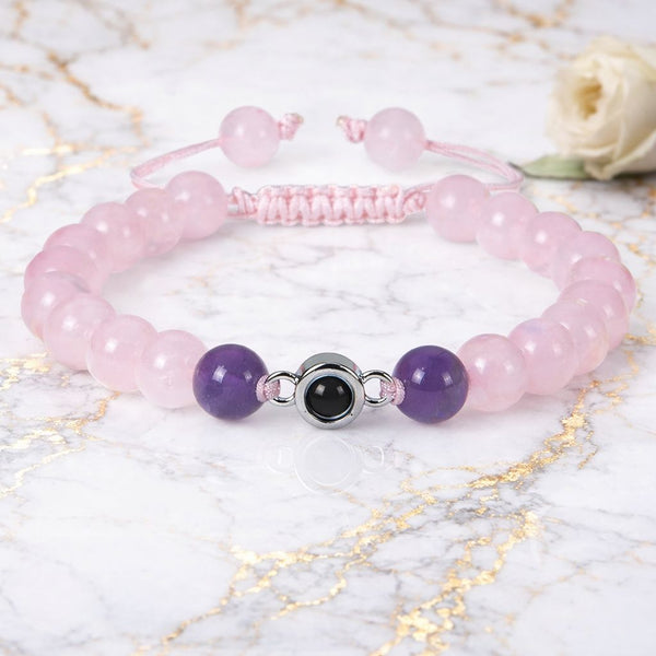 Rose & Amethyst Memory Bracelet