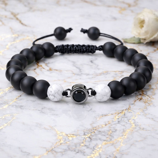 Black & White Stone Memory Bracelet